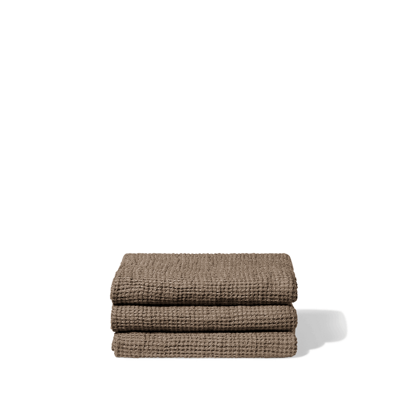 Serviette de bain en lin - Waffle - Brun Cha Iro