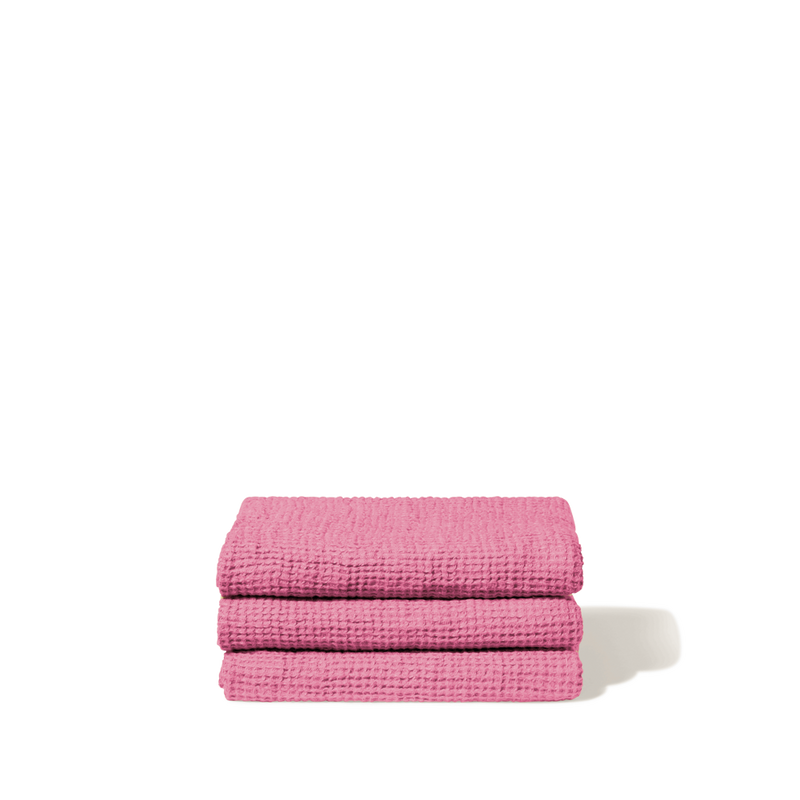 Serviette de bain en lin - Waffle - Rose Garance