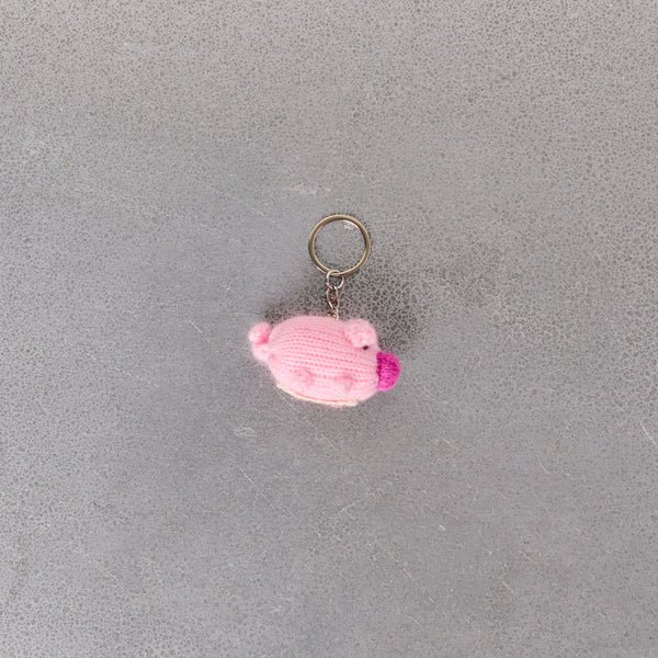 Porte clé Merci en tricot - Cochon