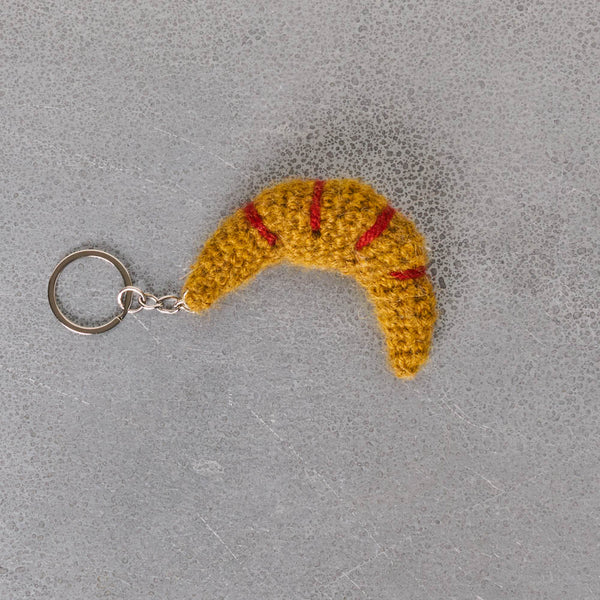 Porte clé Merci en tricot - Croissant