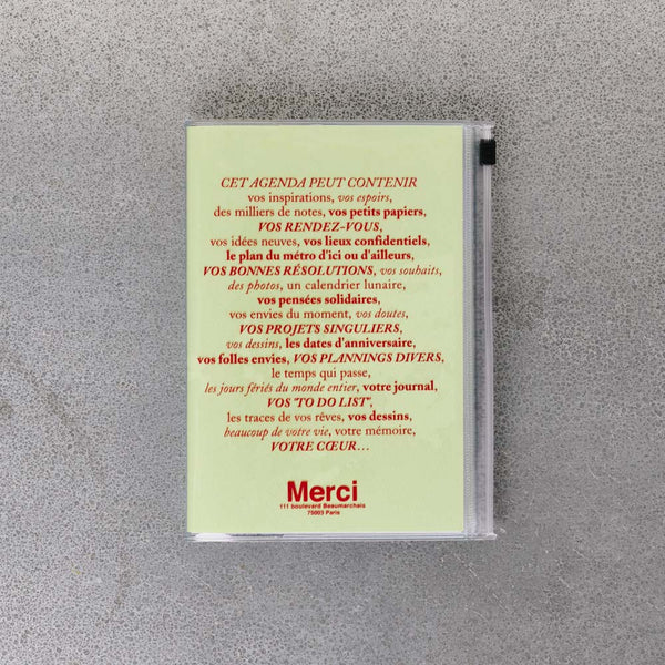 Agenda Merci Oct. 2025 - Déc. 2026 - Vert Poudre