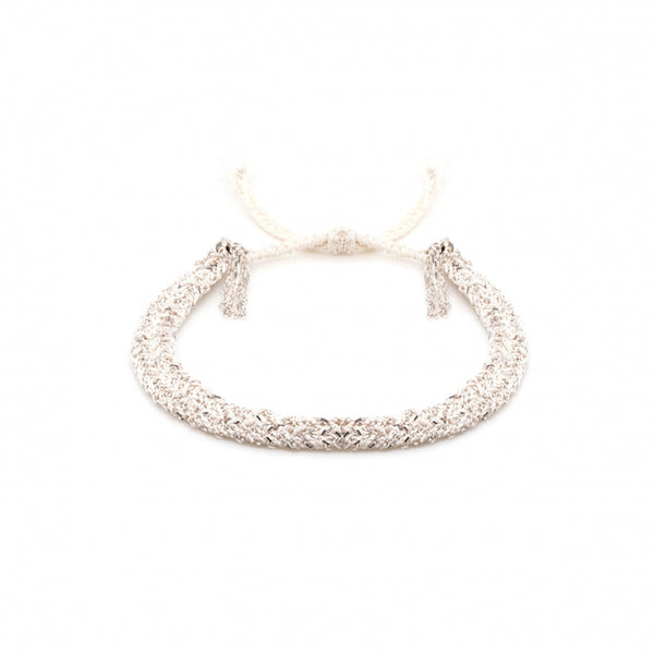 Marie Laure Chamorel - Bracelet n°183 - Blanc & Argent