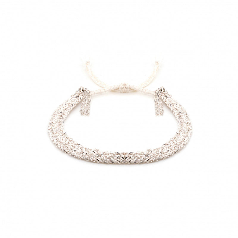 Marie Laure Chamorel - Bracelet n°183 - Blanc & Argent