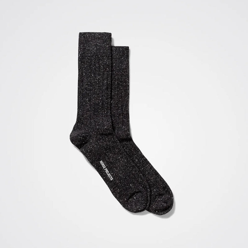 Norse Project - Chaussettes Côtelées Bjarki - Charbon