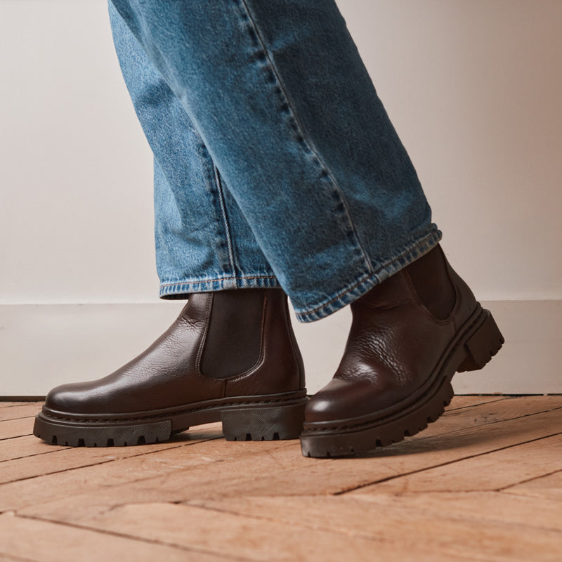 Merci x Hudson London - Bottines Blake - Marron