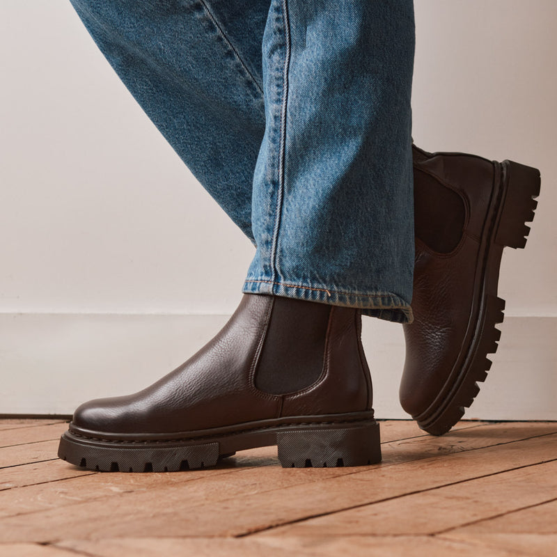 Merci x Hudson London - Bottines Blake - Marron