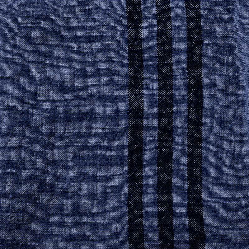 Torchon en lin lavé - Bleu Shibori