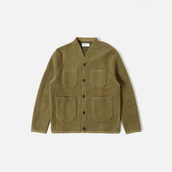 Universal Works - Cardigan à poches - Kaki