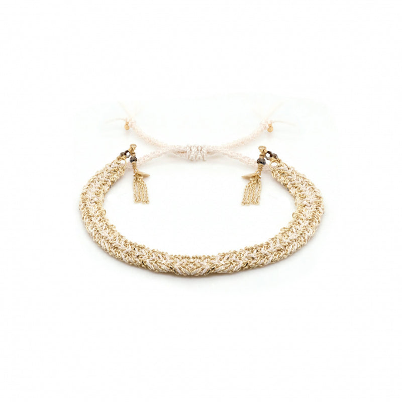 Marie Laure Chamorel - Bracelet n°183 - Blanc & Gold