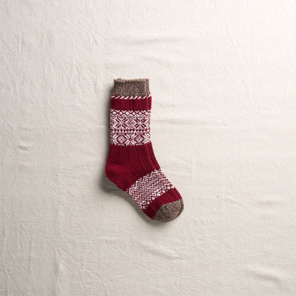 Yahae - Chaussettes Snow Pattern - Rouge