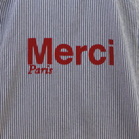 Merci - Tote Bag en Coton Hickory - Bleu rayé