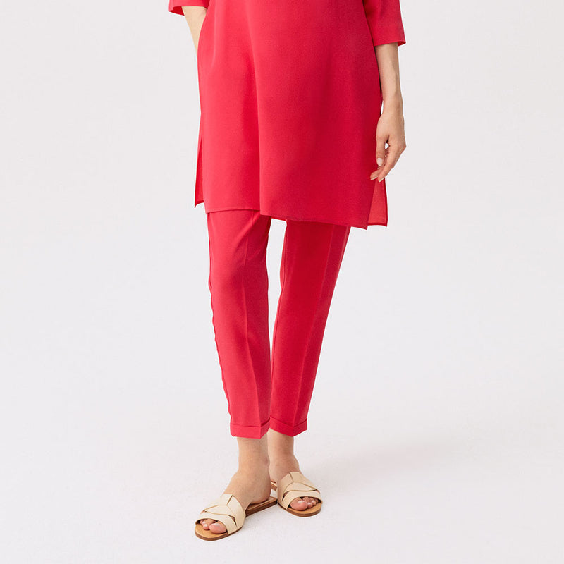 Rosso35 - Pantalon oversized en crêpe de chine - Fuchsia