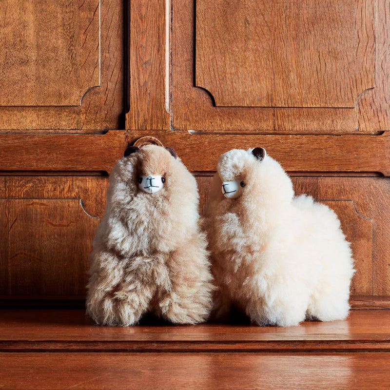 Peluche Lama en alpaga - Ivoire