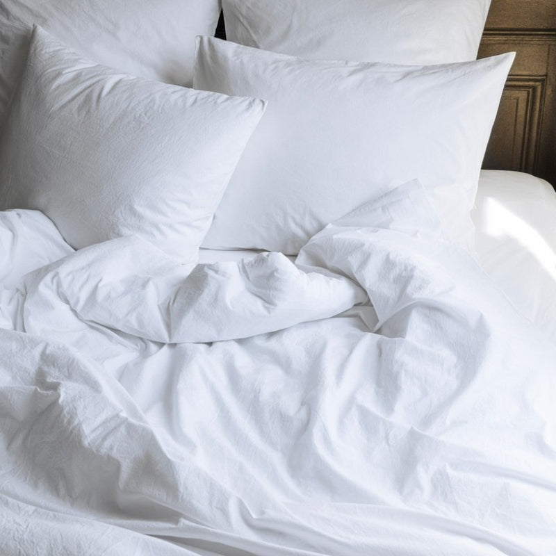 Taies d'oreillers 100% coton blanc 50x70 cm