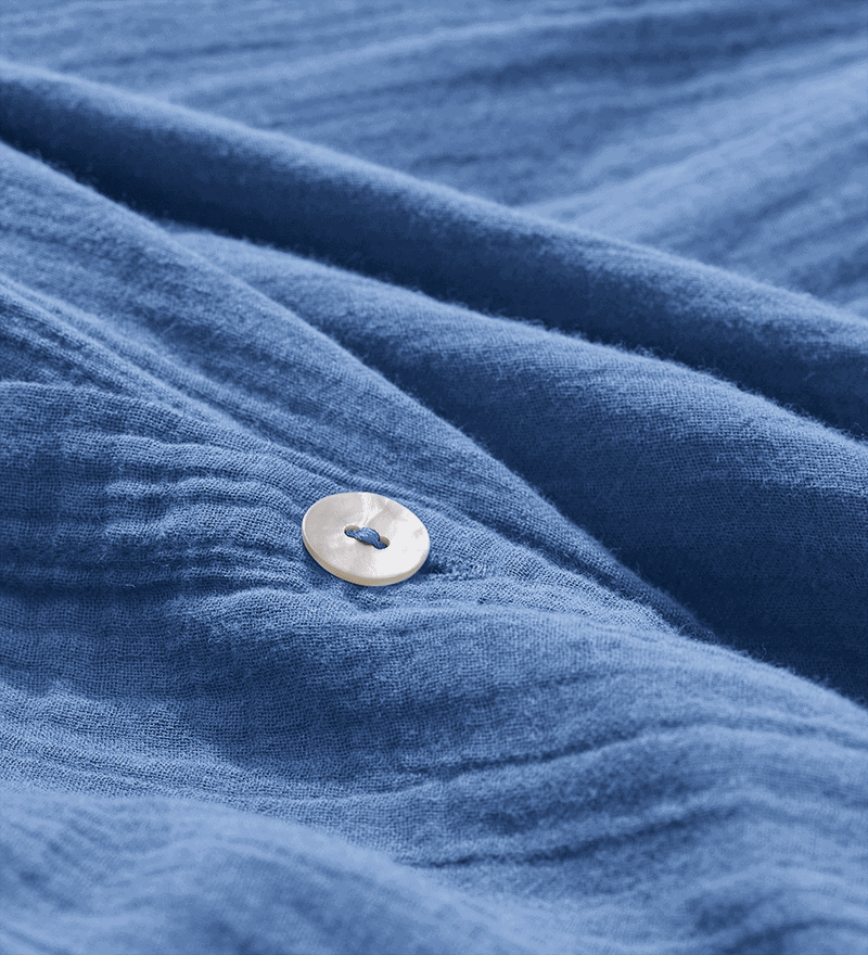 Housse de couette en gaze de coton - Bleu Pompidou