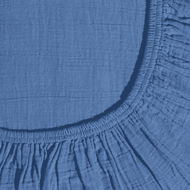 Drap Housse 180x200+35 cm Coton Atelier du Linge Bleu Lagon