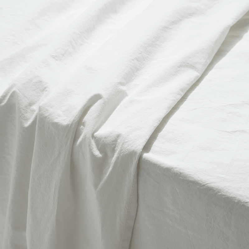 Linge de lit blanc teint 1 pièce, drap plat simple-Queen-King Size
