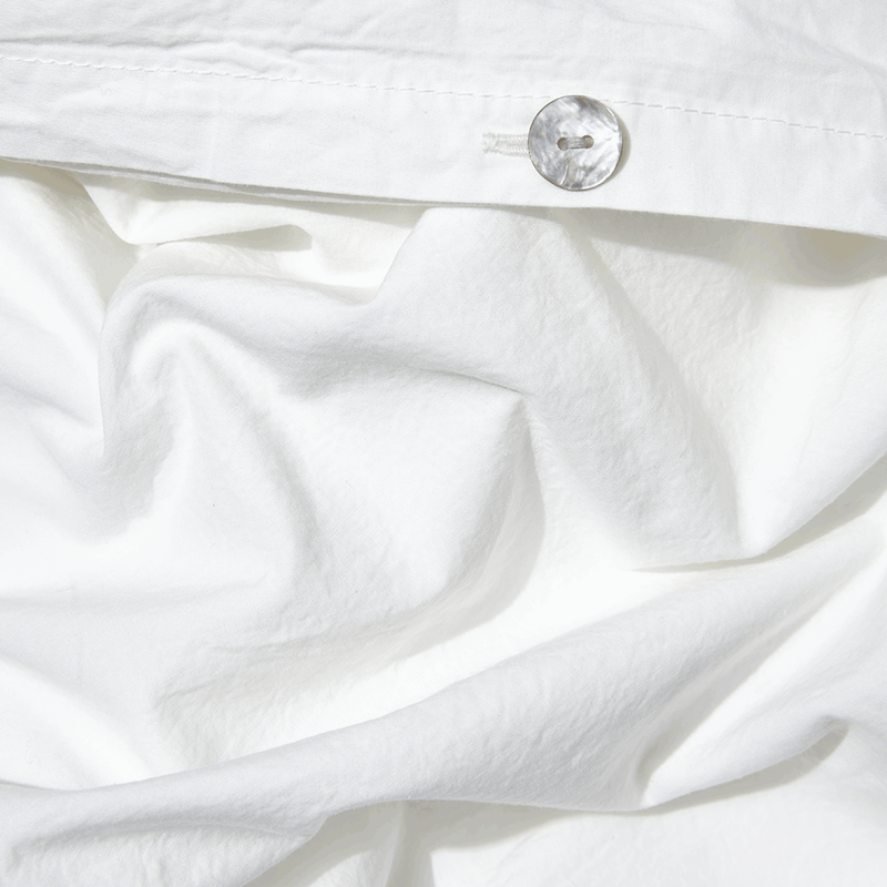 Drap plat en coton percale - Blanc Craie - Linge de lit – Merci Paris