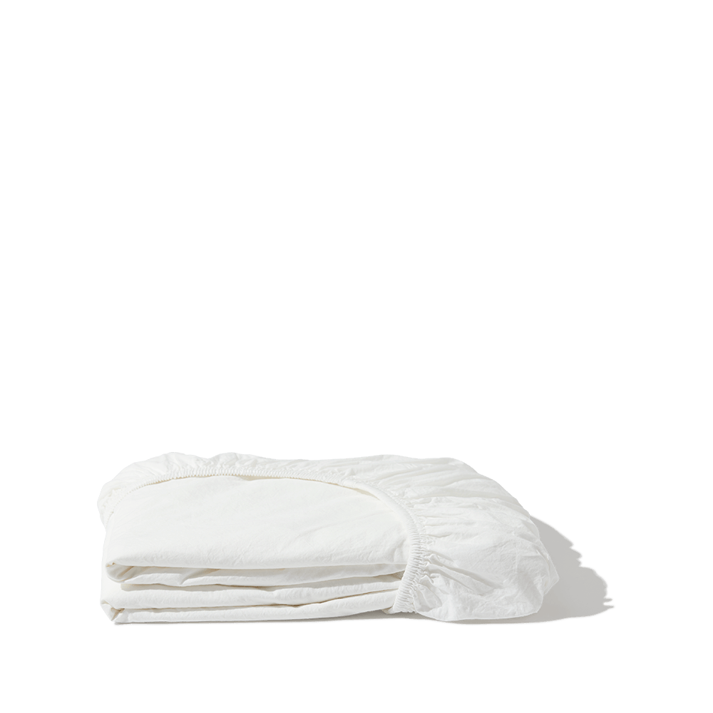 Essix - Drap Housse Royal Line Percale de Coton Blanc 90 x 200 cm