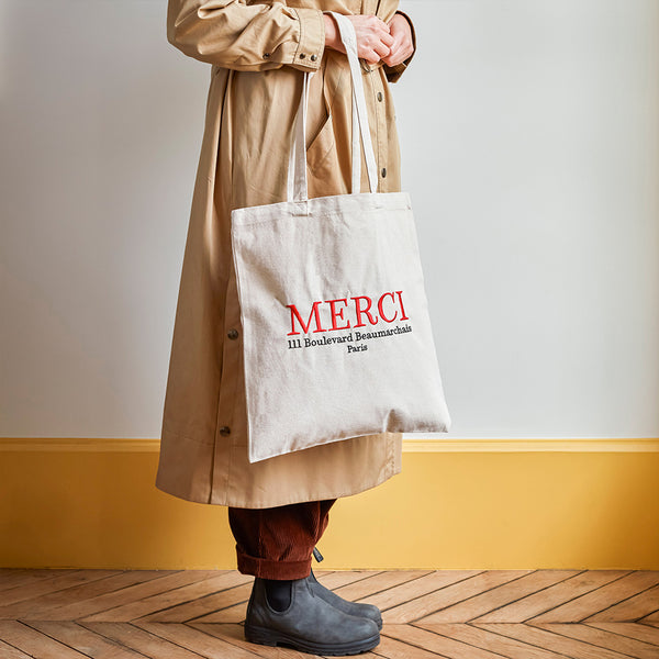 Merci, Cream on Khaki Bag - The Paris Market