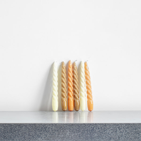 Lot de 6 bougies Twist - Citron & Orange