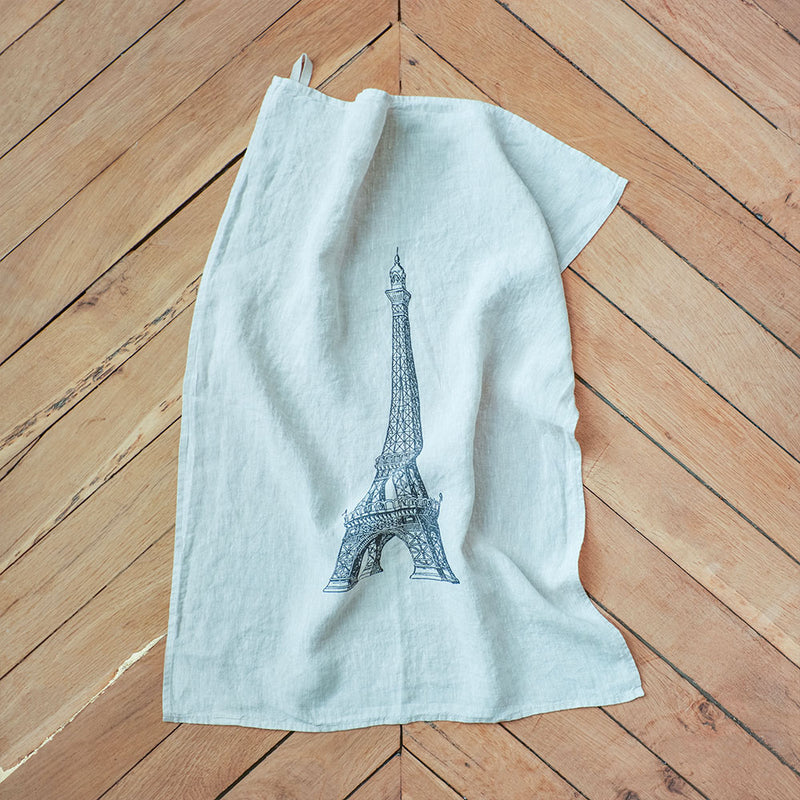 Torchon en lin lavé - Tour Eiffel