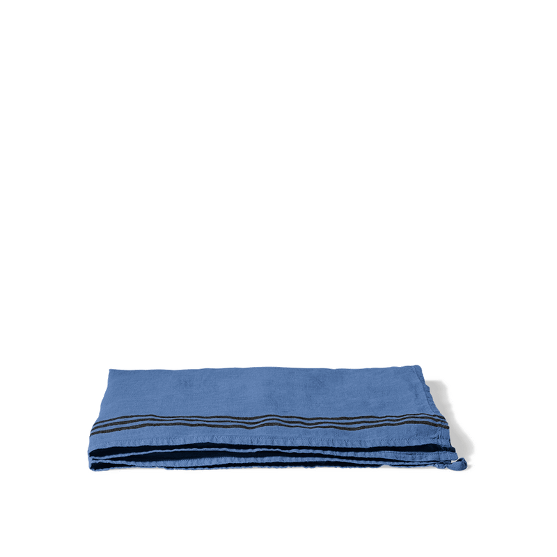 Torchon en lin lavé - Bleu Paros