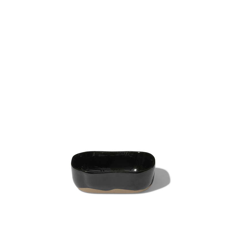 Assiette creuse en grès n°6 - Noir d'Encre