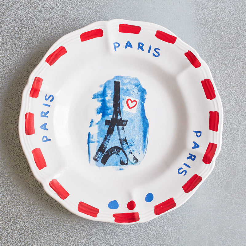 Assiette plate en faïence Tour Eiffel