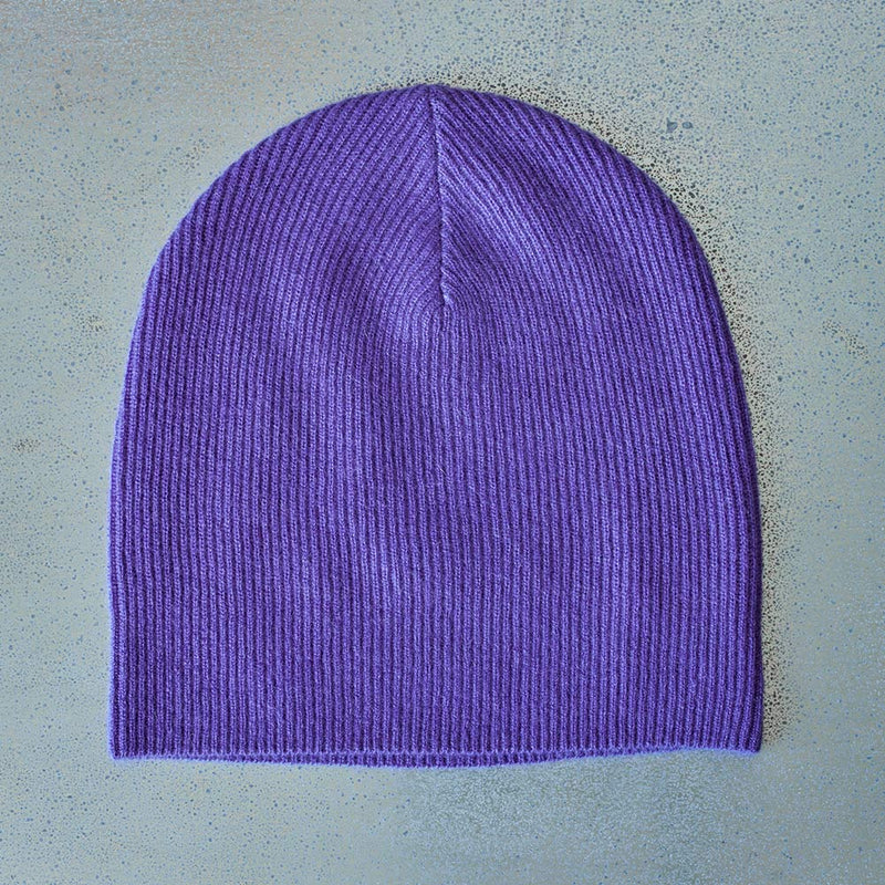 Bonnet en tricot coloré Femme - Violet