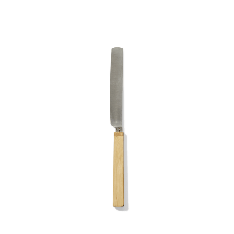 Couteau carré avec manche en buis - Marron Clair