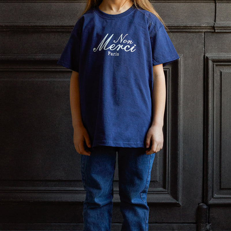 Merci - T-Shirt Enfant Non Merci "Rive Gauche" - Bleu Marine