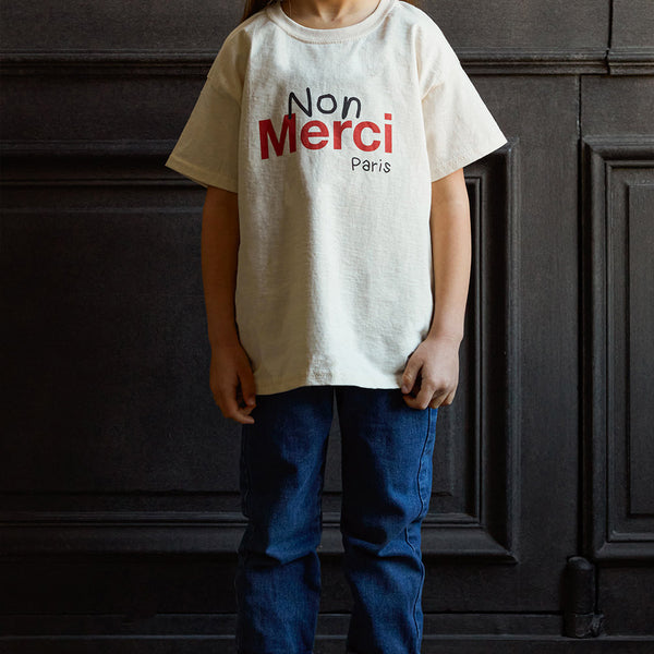 Merci - T-Shirt Enfant Non Merci "Rive Droite" - Écru