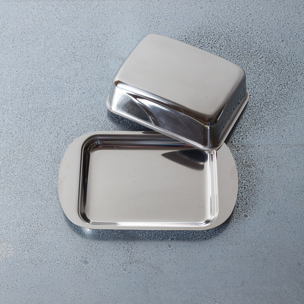 Stainless steel butter dish