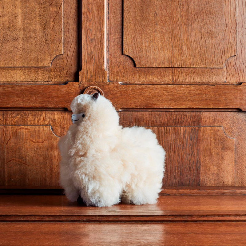 Peluche Lama en alpaga - Ivoire