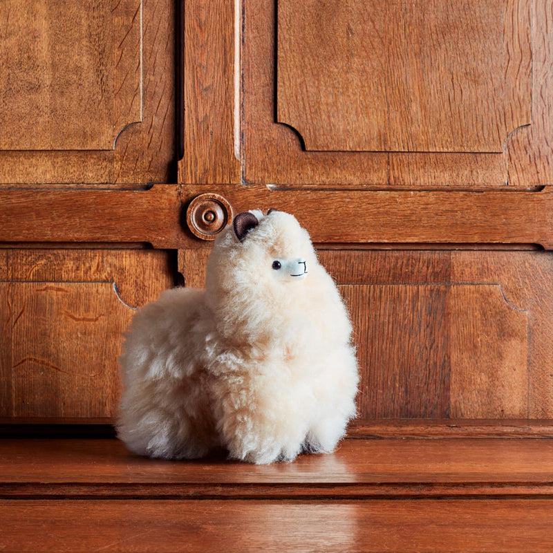 Peluche Lama en alpaga - Ivoire