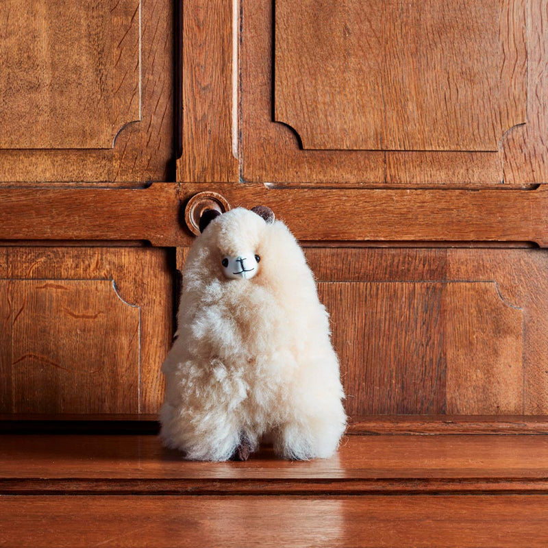 Peluche Lama en alpaga - Ivoire