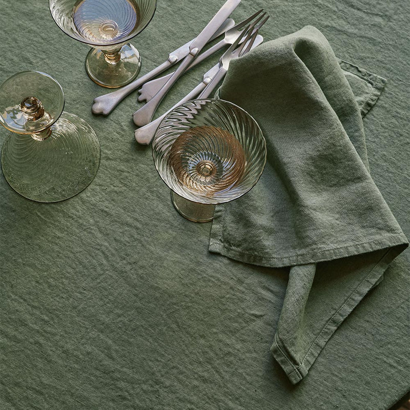 Serviette de table en lin lavé - Vert d'Anduze