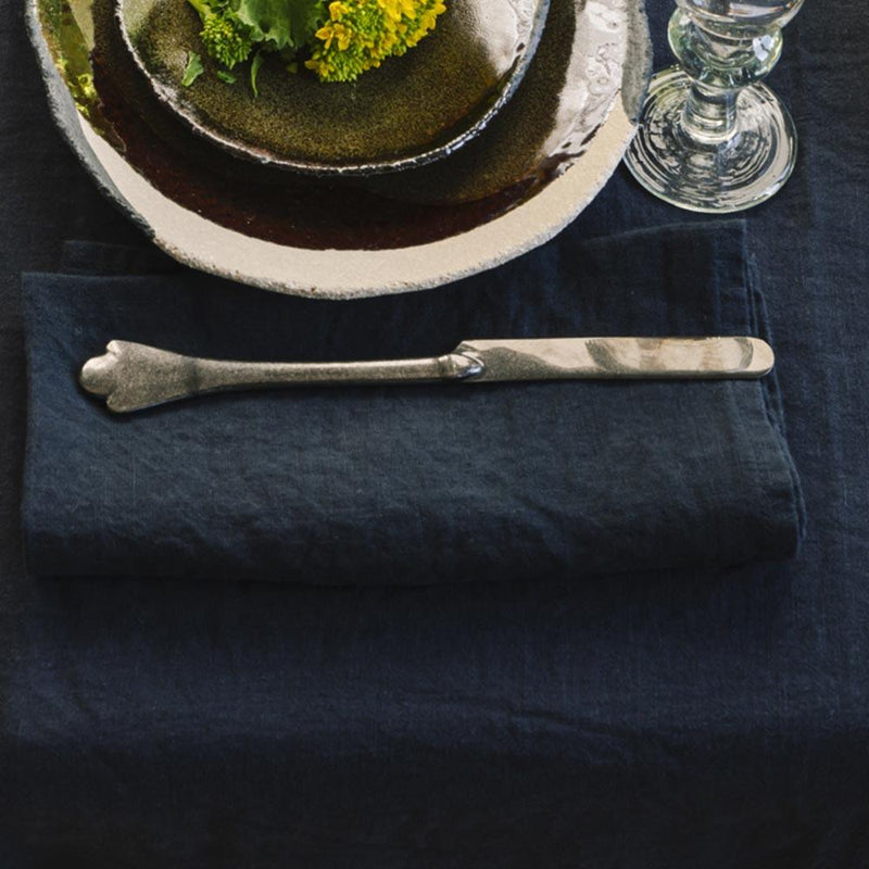 Serviette de table tissu bleu marine 45 x 45 cm
