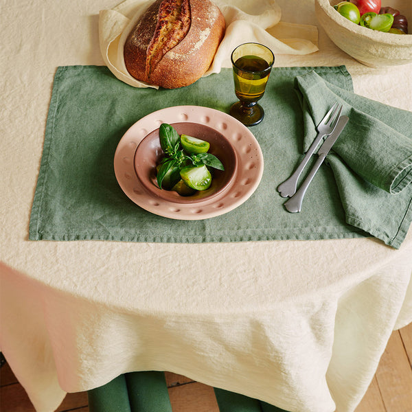 Set de table en lin lavé - Vert d'Anduze