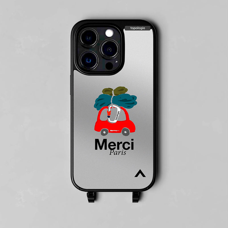 Merci x Topologie - Coque iPhone Noir Miroir