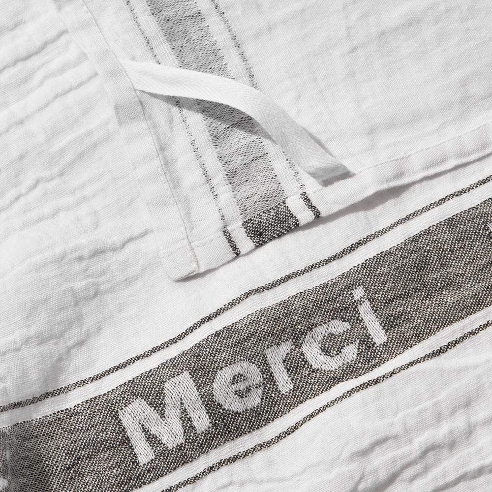 Torchon en lin lavé - Merci Noir - Linge de table – Merci Paris
