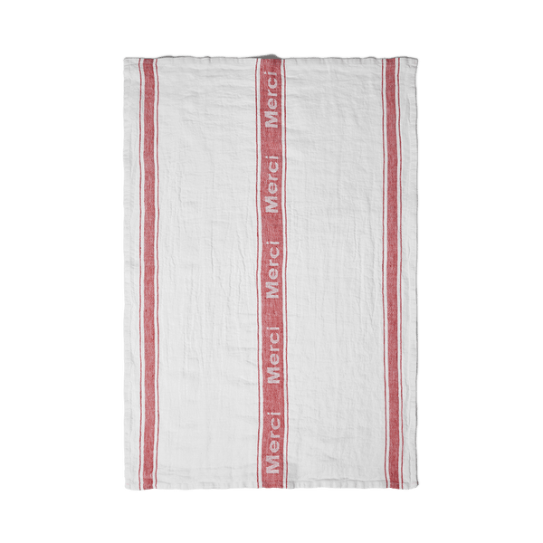 Torchon en lin lavé - Merci Rouge - Linge de table – Merci Paris