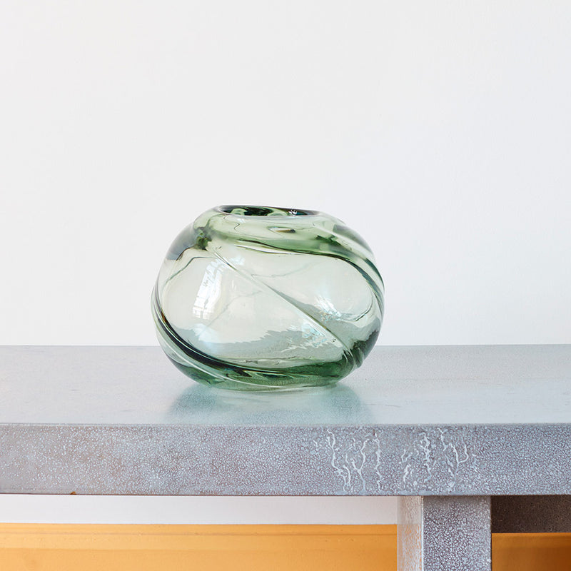 Vase Swirl rond - Verre recyclé