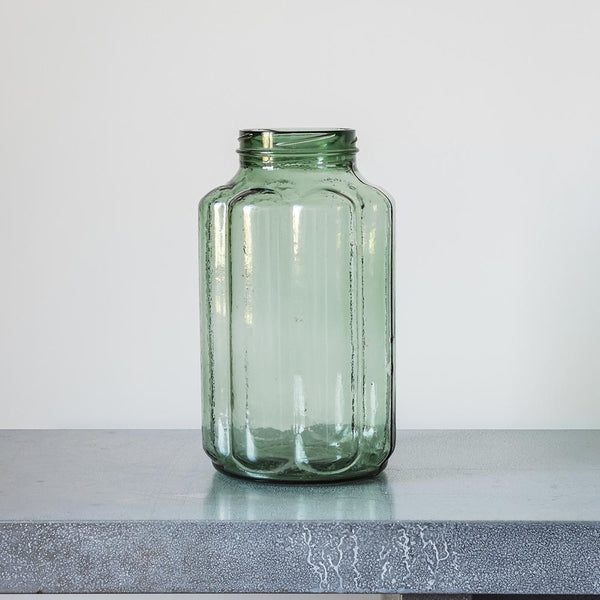 Vase en verre cannelé - Vert
