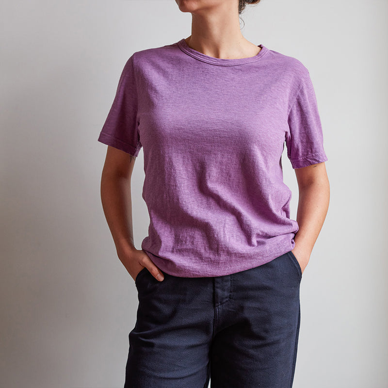 Merci - T-shirt uni en coton - Violet